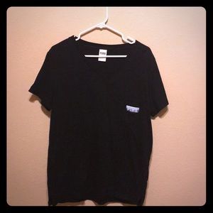 Pink black v neck t-shirt